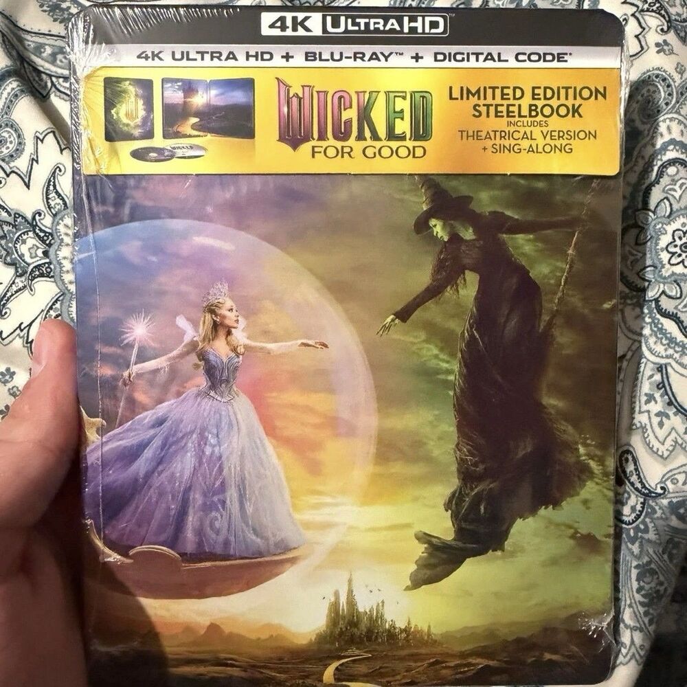 ✅ Wicked For Good Steelbook 4K Ultra HD + Blu-Ray Limited Edition